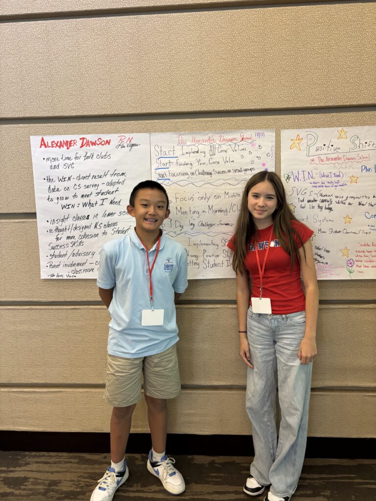 two middle school students