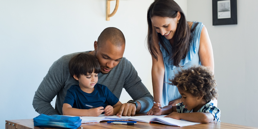 5.13.25 d family supporting two students with homework