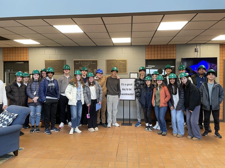 KAMSC students wearing hard hats